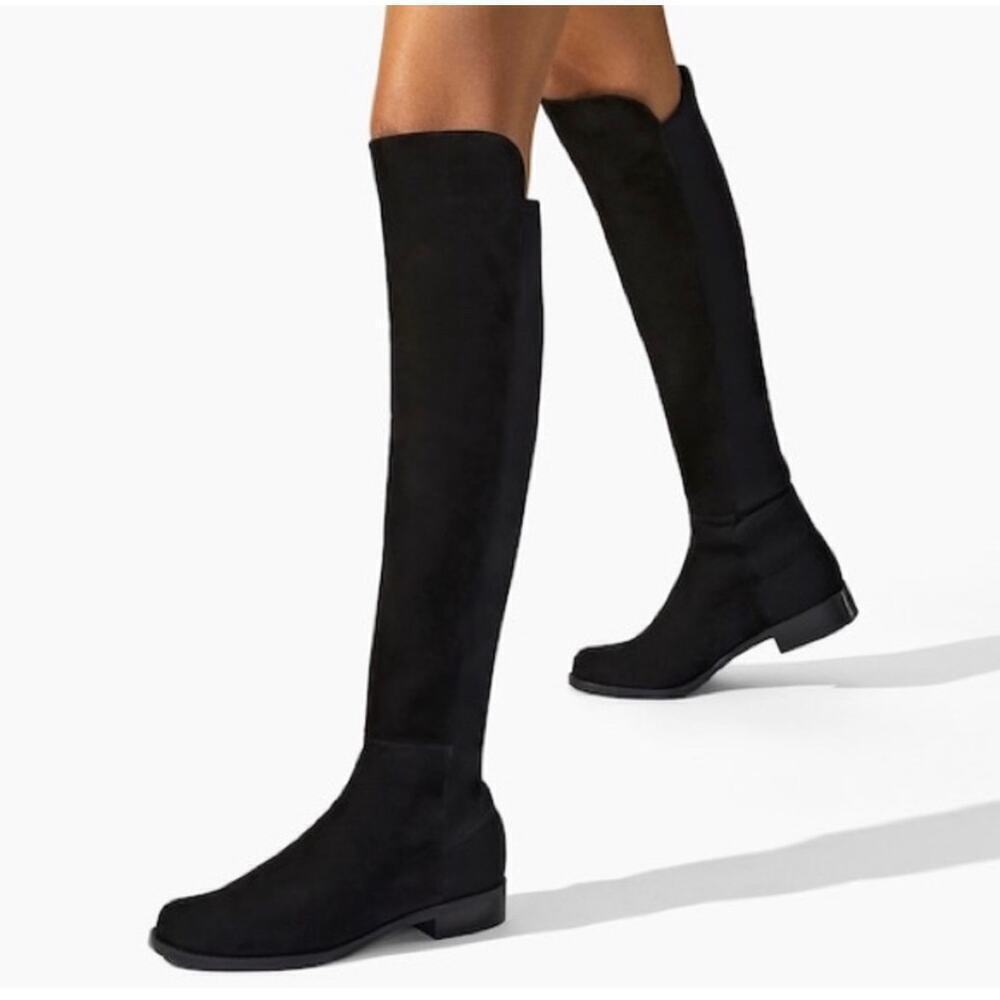 Stuart Weitzman Black 5050 Suede Over the Knee Boots 38